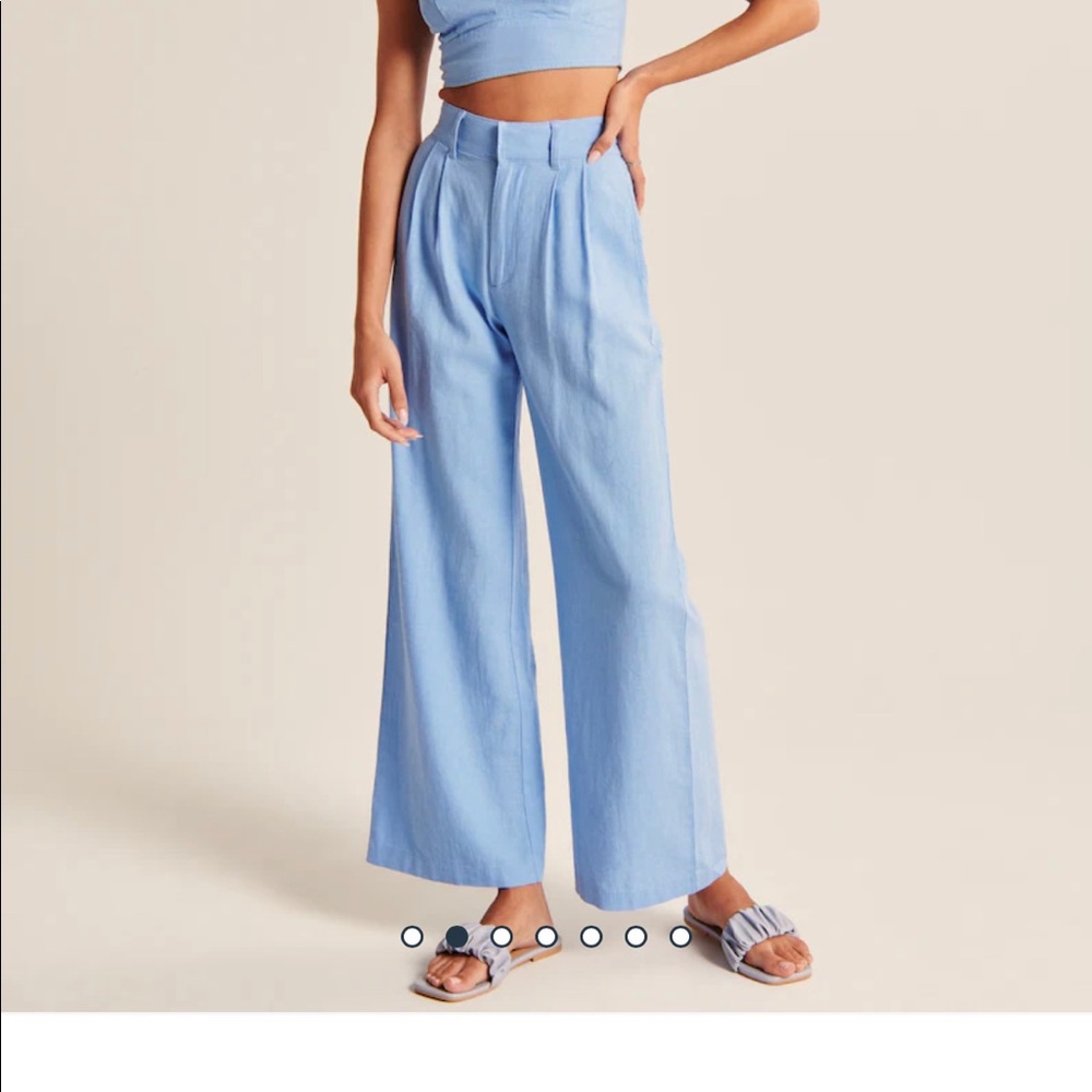 Abercrombie - Tailored Linen Blend Wide Leg Pant